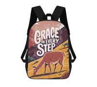 sinyumoney Grace in Every Step Illustration Mochila Escolar Impresa En 3D Para Niños, Mochila Escolar, Mochilas De Viaje, Bolso Informal De Moda Para Niños Y Estudiantes 17inch