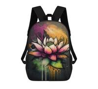 sinyumoney Graffiti Lotus Flower Mochilas Para Niños, Mochilas Escolares Personalizadas En 3D Para Niños Y Niñas, Mochilas Escolares Grandes, Mochilas Informales Para El Día A Día 17inch