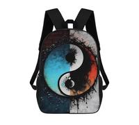 sinyumoney Graffiti Yin And Yang Mochila Escolar Infantil Impresa En 3D, Mochila Informal De Moda Para Niños, Mochila De Viaje De Alta Capacidad Para Libros Para Niños 17inch