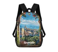 sinyumoney Granada, Spain Cityscape Mochilas Infantiles Impresas En 3D, Mochilas De Moda Informales, Mochilas De Viaje Bonitas, Mochilas Informales Para Exteriores Para Niños Y Niñas 17inch