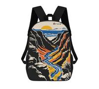 sinyumoney Grand Canyon Landscape Illustration Mochila Infantil De 17 Pulgadas, Mochila Escolar Con Estampado 3D De Dibujos Animados Para Niños Y Adolescentes.