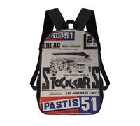 sinyumoney Grand Criterium Stock Cars Pastis 51 Ereac Nantes 23 Aout 1960s Mochila Escolar Para Niños, Mochila Escolar De Gran Capacidad Para Niños, Mochila Escolar 3D, Regalos Para Niños 17inch