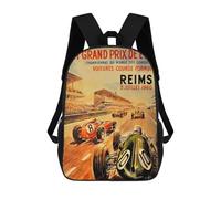 sinyumoney Grand Prix ACF REIMS 3 Juillet 1960 Mochila De Moda Para Papelería, Impermeable, Informal, Para Hombres, Mujeres Y Adolescentes 17inch