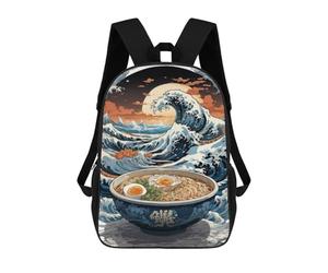 sinyumoney Grate Ramen Wave Tsunami Mochilas Infantiles Impresas En 3D Para Niños, Mochilas Escolares De Moda, Mochilas De Viaje, Mochilas Escolares Para Niños De Primaria 17inch