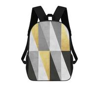 sinyumoney Gray And Gold Art 05 Mochilas Para Niños Mochila Escolar Mochila Escolar Impresa En 3D Para Niños Estudiantes De Primaria Y Secundaria 17inch