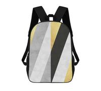 sinyumoney Gray And Gold Art 06 Mochila Con Bolsillo Mochilas Impresas En 3D, Mochilas De Viaje, Mochilas Para Libros, Mochila Escolar Para Niños 17inch