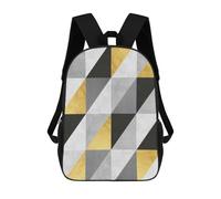 sinyumoney Gray And Gold Art A Mochila Con Bolsillo Mochilas Impresas En 3D, Mochilas De Viaje, Mochilas Para Libros, Mochila Escolar Para Niños 17inch