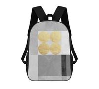 sinyumoney Gray And Gold Art D Mochila Escolar Infantil Impresa En 3D 17inch Mochilas Escolares Para Niños, Estilo Casual Y Moderno, Mochilas De Viaje De Alta Capacidad