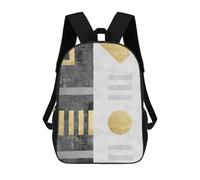 sinyumoney Gray And Gold Art E Mochila Escolar, Mochila Infantil Para Niños Y Adolescentes, Regalos, Mochilas De Día Con Impresión 3D, Mochila Escolar, Mochila Para Libros 17inch