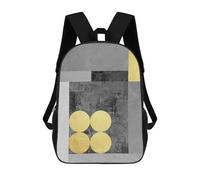 sinyumoney Gray And Gold Art M Mochila Escolar Para Niñas Y Niños, Mochilas De Gran Capacidad, Mochilas Ligeras Para Niños Y Estudiantes 17inch