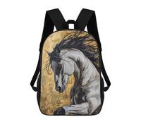 sinyumoney Gray Horse Running Painting Mochila Escolar Infantil Impresa En 3D Para Niños, Mochila De Viaje De Alta Capacidad, Mochilas Para Libros De 17 Pulgadas Para Niños