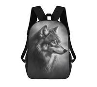 sinyumoney Gray Wolf Portrait Art Print Mochila Escolar Grande Resistente Al Agua Para Portátil Para La Escuela/trabajo/viajes 17inch