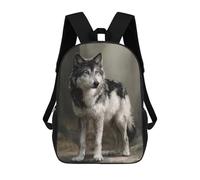 sinyumoney Gray Wolf Wildlife Art Print Mochila Escolar Grande Resistente Al Agua Para Portátil Para La Escuela/trabajo/viajes 17inch