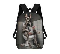 sinyumoney Great Dane Reading on Toilet Mochilas Infantiles Escolares Impresas En 3D, Mochilas Para Niños, Mochilas De Viaje Para Niños Y Niñas, Mochilas Escolares Para Niños 17inch