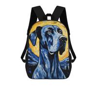 sinyumoney Great Dane Starry Night Mochila Escolar Para Niños Con Impresión 3D, Mochila Moderna Para Niños Y Niñas, Mochila Informal Para Estudiantes. 17inch
