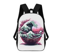 sinyumoney Great Ramen Wave Mochilas Para Niños Mochila Escolar De Moda Mochila Escolar Impresa En 3D Para Niños Estudiantes De Primaria Y Secundaria 17inch