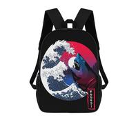 sinyumoney Great Shark Wave Mochilas Infantiles Impresas En 3D, Mochilas De Moda Informales, Mochilas De Viaje Bonitas, Mochilas Informales Para Exteriores Para Niños Y Niñas 17inch