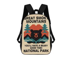 sinyumoney Great Smoky Mountains National Park Poster 17inch Mochila Escolar Impresa En 3D Para Niños, Mochila Escolar Informal De Moda, Mochilas De Viaje Para Niños Y Estudiantes.