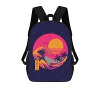 sinyumoney Great Wave Kanagawa Mochila Infantil Para Niñas, Mochila Escolar 3D, Mochila Para Niños Pequeños, Mochila Informal De Día, Mochila Escolar De Moda 17inch