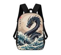 sinyumoney Great Wave of Dragon Mochila Escolar Mochilas Escolares Para Niñas Y Niños Mochila Con Bolsillo Mochila Escolar De Moda Para Niños 17inch