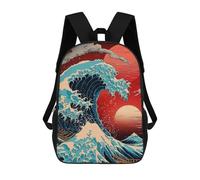 sinyumoney Great Wave Print Mochila, Mochila Infantil, Mochila Escolar Para Estudiantes, Mochila Para Libros, Mochila Escolar Impresa En 3D Para Niños Y Niñas 17inch