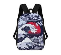 sinyumoney Great Wave with Cherry Blossom Mochila Infantil De Moda Divertida Mochila Escolar Para Niños Y Adolescentes Con Impresión 3D Para Niños 17inch