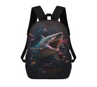 sinyumoney Great White Shark in Coral Reef Mochila Escolar Para Niños Mochila Escolar Impresa En 3D Mochila Escolar De Moda Para Niños De Primaria Y Secundaria 17inch