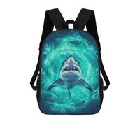 sinyumoney Great White Shark in Ocean Depths Mochila Escolar Infantil Impresa En 3D 17inch Mochilas Escolares Para Niños, Estilo Casual Y Moderno, Mochilas De Viaje De Alta Capacidad