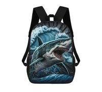 sinyumoney Great White Shark Poster Mochila Infantil Para Niñas Y Niños, Mochila De Día, Escuela Primaria, Perfecta Para La Vuelta Al Cole O Educación Física, Regalos Y Viajes 17inch