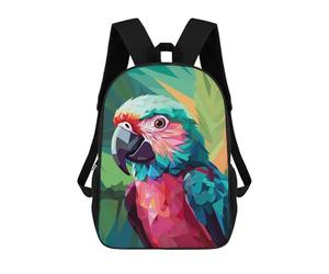 sinyumoney Green And Pink Parrot Mochila Escolar Impresa En 3D Para Niños Mochilas De Viaje De Alta Capacidad Bolsas Para Libros Mochila Escolar Para Niños Mochila 17inch