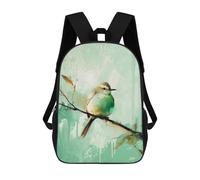 sinyumoney Green Bird on Branch Mochila, Mochila Infantil, Mochila Escolar Para Estudiantes, Mochila Para Libros, Mochila Escolar Impresa En 3D Para Niños Y Niñas 17inch