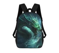 sinyumoney Green Dragon Artwork Mochila Escolar Impresa En 3D 17inch Mochilas De Moda Para Niños, Mochilas Escolares Para Niños De Primaria Y Secundaria