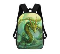 sinyumoney Green Dragon Sky Mochila Escolar De 17 Pulgadas Impresa En 3D Mochilas Infantiles Mochila Genial Impresa En 3D Para Niños De Primaria Y Secundaria