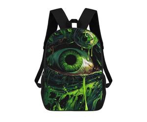 sinyumoney Green Eye Horror Poster -1 Mochila De Viaje Resistente Al Agua, Bolsa Para Computadora Para Adolescentes, Niñas, Niños, Mujeres Y Hombres 17inch
