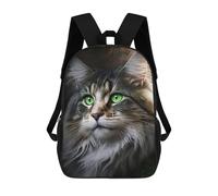 sinyumoney Green Eyes Maine Coon Mochila De Peluche Con Dibujos Animados, Mochila 3D Para Niños, Bolsa Escolar, Idea De Regalo De Cumpleaños Para Niños Y Niñas 17inch