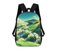 sinyumoney Green Fields And Rolling Hills Mochila Escolar Impresa En 3D Para Niños, Mochila Escolar, Mochilas De Viaje, Bolso Informal De Moda Para Niños Y Estudiantes 17inch