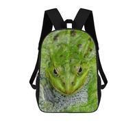 sinyumoney Green Frog in Pond Mochilas Para Niños Y Estudiantes, Mochilas Escolares Impresas En 3D, Mochilas Para Estudiantes De Primaria Y Secundaria Para Niños Y Niñas 17inch