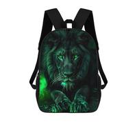sinyumoney Green Glowing Lion Art Print-1 Mochila De Viaje Resistente Al Agua, Bolsa Para Computadora Para Adolescentes, Niñas, Niños, Mujeres Y Hombres 17inch