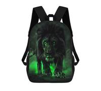sinyumoney Green Glowing Lion Art Print Mochila Escolar Resistente Al Agua, Mochila De Viaje, Bolsa Para Computadora - Perfecta Para Viajes, Trabajo Y Uso Diario 17inch