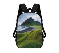 sinyumoney Green Mountain Coastline Mochila Ligera Para La Escuela, Mochila Escolar, Mochila Para La Universidad Para Niñas Y Adolescentes 17inch