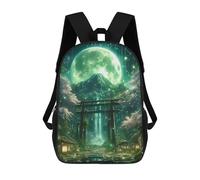 sinyumoney Green Mystic Torii Gate Mochilas Informales Para Niños, Mochila Escolar Para Adolescentes, Niñas Y Niños, Mochilas Para Libros 17inch