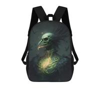 sinyumoney Green Raven with Fiery Heart Mochila Escolar Mochila Para Niños Impresa En 3D Mochilas Infantiles Para Niños Y Niñas Mochilas Escolares Mochilas De Viaje Para Niños 17inch