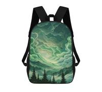 sinyumoney Green Sky Mountain Landscape Mochila Escolar Infantil De 17 Pulgadas Con Estampado 3D, Mochila Moderna Para Niños, Mochilas De Viaje, Bolsas Para Libros, Mochila Escolar Infantil