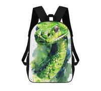 sinyumoney Green Snake Watercolor Mochilas Impresas En 3D Para Niños, Mochila Escolar, Mochila De Moda Para Niños De Primaria Y Secundaria 17inch