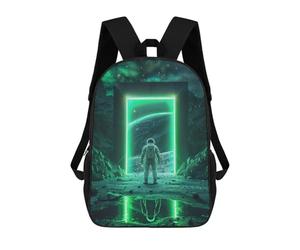 sinyumoney Green Space Neon Portal Mochila Escolar Ligera Para El Colegio, Mochila Escolar De Día, Mochila Para Libros Para La Universidad Para Niñas, Adolescentes 17inch