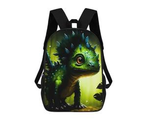 sinyumoney Green Spiky Lizard in Forest Mochilas Para Niños Mochila Escolar Mochila Escolar Impresa En 3D Para Niños Estudiantes De Primaria Y Secundaria 17inch