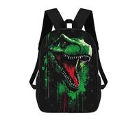 sinyumoney Green T-Rex Head with Red Accents Mochilas Infantiles Escolares Impresas En 3D, Mochilas Para Niños, Mochilas De Viaje Para Niños Y Niñas, Mochilas Escolares Para Niños 17inch