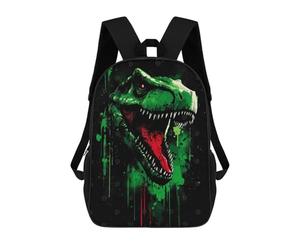 sinyumoney Green T-Rex Head with Red Accents Mochilas Infantiles Escolares Impresas En 3D, Mochilas Para Niños, Mochilas De Viaje Para Niños Y Niñas, Mochilas Escolares Para Niños 17inch