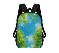 sinyumoney Green Trees And Blue Sky Mochila Escolar Para Niños Mochila Escolar Impresa En 3D Mochila Escolar De Moda Para Niños De Primaria Y Secundaria 17inch