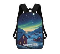 sinyumoney Greenland Village Night Mochilas De Moda Impresas En 3D 17inch Mochila Escolar Informal Para Niños De Primaria Y Secundaria